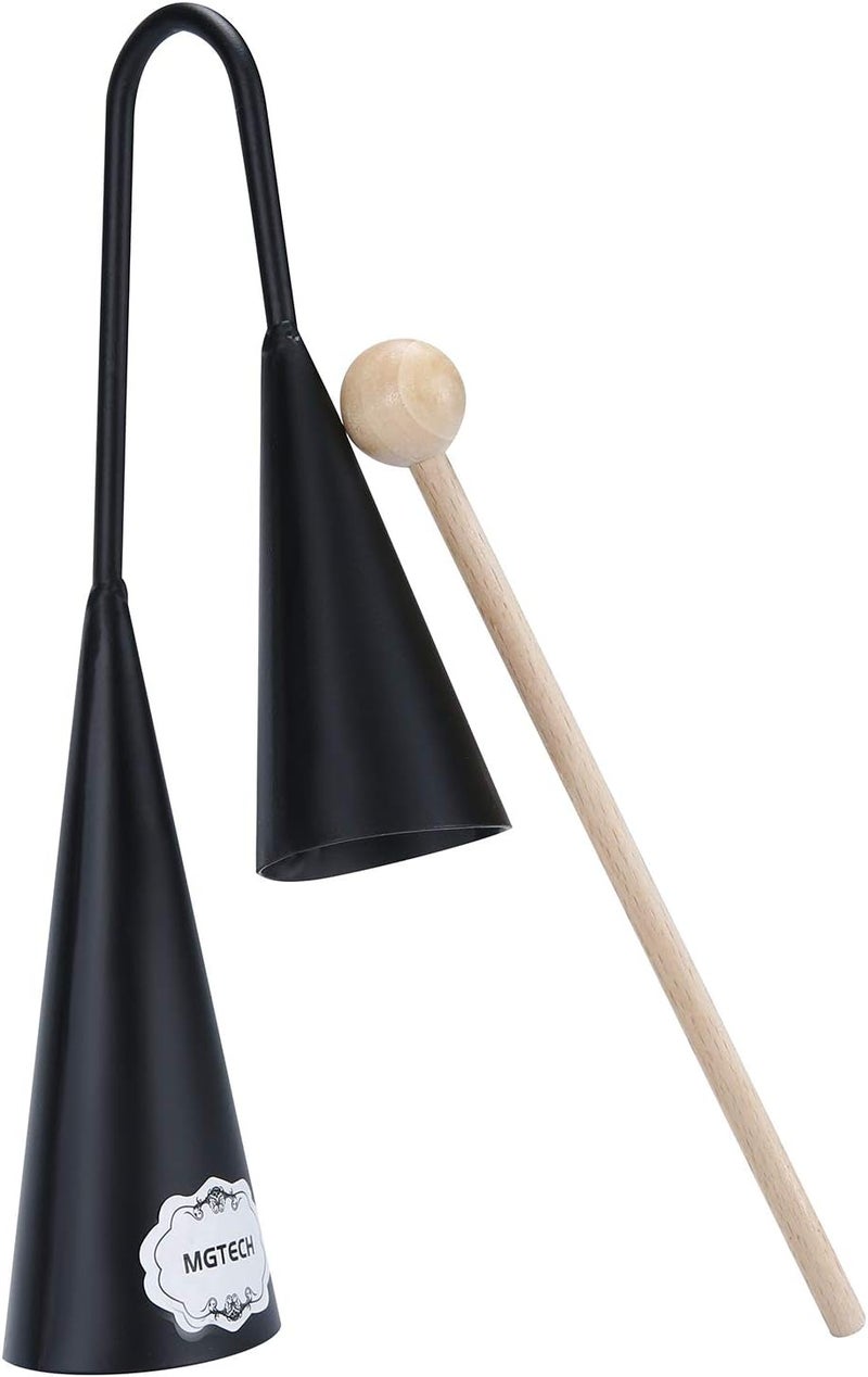 MGTECH Agogo Bell, Two Tone, Traditional Latin Percussion Instrument with Wooden Stick - Image 2